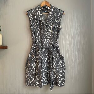 Cynthia Steffe Gray and White Patterned Dress